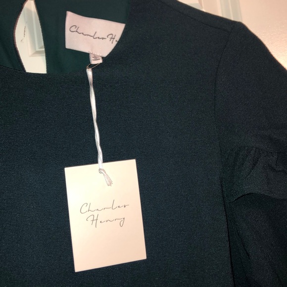 CHARLES HENRY GREEN FORMAL SHIFT DRESS - Picture 3 of 5